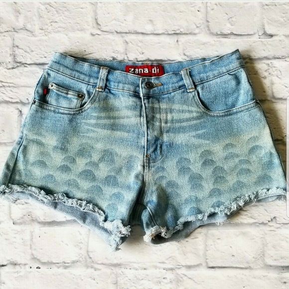 Zana Di (Zanadi) Vintage Y2K Cut Off Distressed Denim Shorts- Juniors Size 9 - Picture 1 of 7